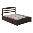 Warren Solid Wood Platform Bed with 2 Storage Drawers Queen in Espresso