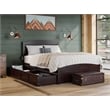 Warren Solid Wood Platform Bed with 2 Storage Drawers Queen in Espresso