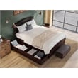 Warren Solid Wood Platform Bed with 2 Storage Drawers Queen in Espresso