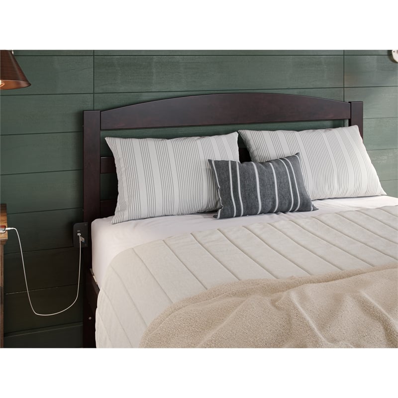 Warren Solid Wood Platform Bed with 2 Storage Drawers Queen in Espresso