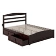 Warren Solid Wood Platform Bed with 2 Storage Drawers Queen in Espresso