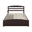 Warren Solid Wood Platform Bed with 2 Storage Drawers Queen in Espresso