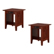 AFI Nantucket Solid Hardwood End Table with USB Charger Set of 2 Walnut