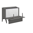 Northampton Full Wood Murphy Bed Desk with Mattress & Built-in Charger in Gray
