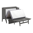 Northampton Full Wood Murphy Bed Desk with Mattress & Built-in Charger in Gray