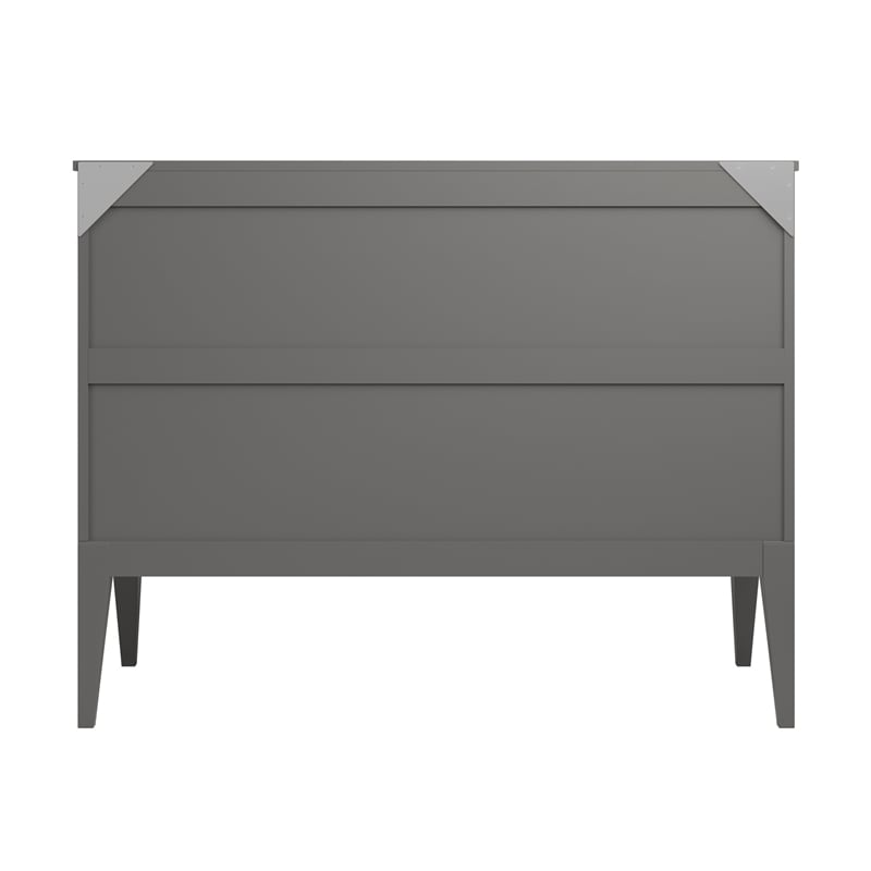 Northampton Full Wood Murphy Bed Desk with Mattress & Built-in Charger in Gray