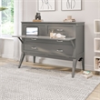 Northampton Full Wood Murphy Bed Desk with Mattress & Built-in Charger in Gray