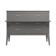Northampton Full Wood Murphy Bed Desk with Mattress & Built-in Charger in Gray