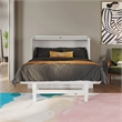 Northampton Full Wood Murphy Bed Desk with Mattress & Built-in Charger in White