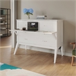 Northampton Full Wood Murphy Bed Desk with Mattress & Built-in Charger in White