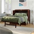 Northampton Full Wood Murphy Bed Desk with Mattress & Built-in Charger in Walnut