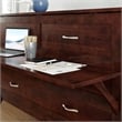 Northampton Full Wood Murphy Bed Desk with Mattress & Built-in Charger in Walnut