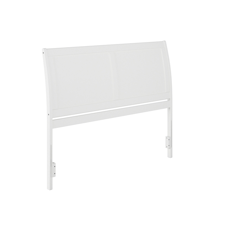 Portland Queen Sleigh Wood Headboard in White
