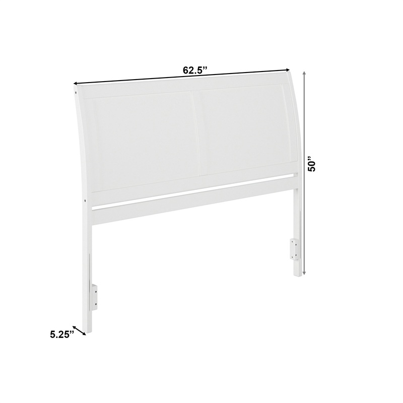 Portland Queen Sleigh Wood Headboard in White