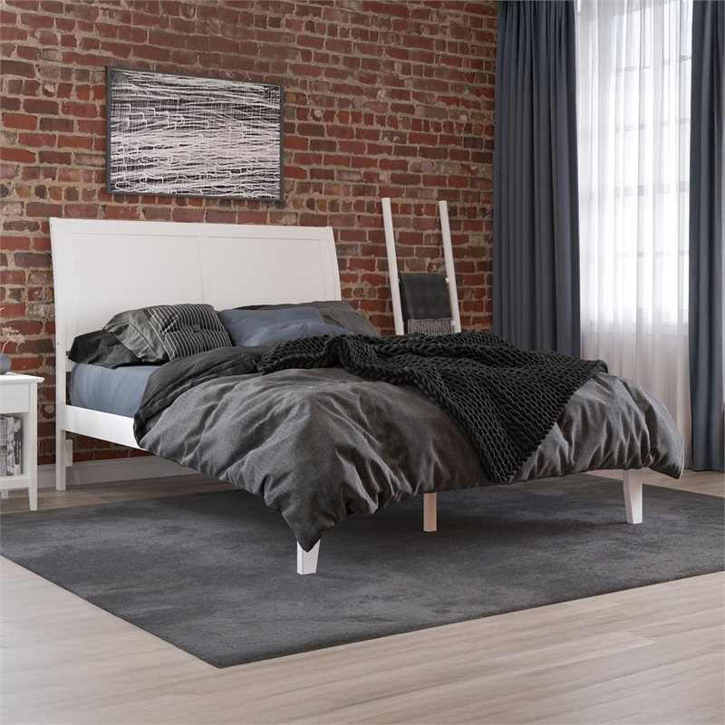 Portland Queen Solid Wood Platform Bed in White