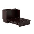 Nantucket Full Wood Murphy Bed Chest w/Mattress and Built-in Charger in Espresso