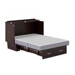 Nantucket Full Wood Murphy Bed Chest w/Mattress and Built-in Charger in Espresso