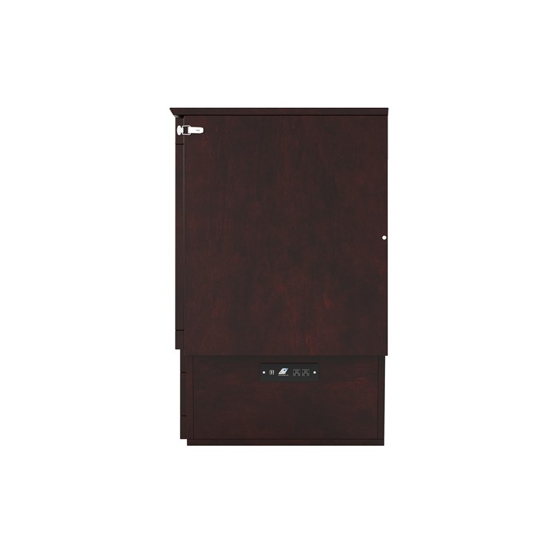 Nantucket Full Wood Murphy Bed Chest w/Mattress and Built-in Charger in Espresso