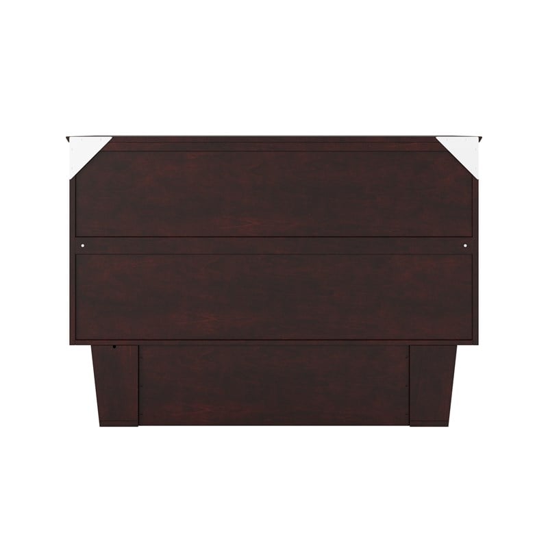 Nantucket Full Wood Murphy Bed Chest w/Mattress and Built-in Charger in Espresso