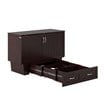 Nantucket Full Wood Murphy Bed Chest w/Mattress and Built-in Charger in Espresso