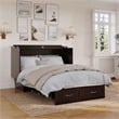Nantucket Full Wood Murphy Bed Chest w/Mattress and Built-in Charger in Espresso