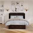 Nantucket Full Wood Murphy Bed Chest w/Mattress and Built-in Charger in Espresso