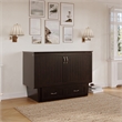 Nantucket Full Wood Murphy Bed Chest w/Mattress and Built-in Charger in Espresso
