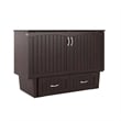 Nantucket Full Wood Murphy Bed Chest w/Mattress and Built-in Charger in Espresso