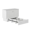Nantucket Full Size Wood Murphy Bed Chest w/Mattress & Built-in Charger in White