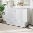 Nantucket Full Size Wood Murphy Bed Chest w/Mattress & Built-in Charger in White