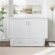 Nantucket Full Size Wood Murphy Bed Chest w/Mattress & Built-in Charger in White