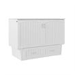 Nantucket Full Size Wood Murphy Bed Chest w/Mattress & Built-in Charger in White
