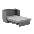 Nantucket Full Wood Size Murphy Bed Chest w/ Mattress & Built-in Charger in Gray