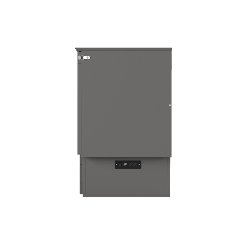 Nantucket Full Wood Size Murphy Bed Chest w/ Mattress & Built-in Charger in Gray