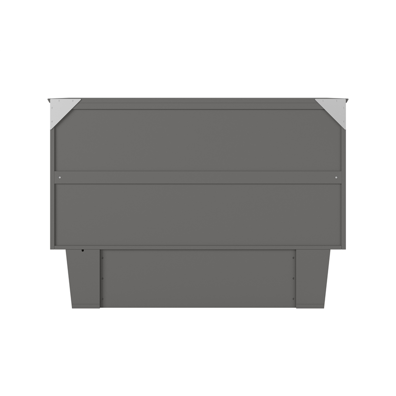 Nantucket Full Wood Size Murphy Bed Chest w/ Mattress & Built-in Charger in Gray