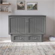 Nantucket Full Wood Size Murphy Bed Chest w/ Mattress & Built-in Charger in Gray