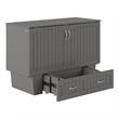 Nantucket Full Wood Size Murphy Bed Chest w/ Mattress & Built-in Charger in Gray