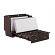 Monroe Solid Wood Frame Full Size Murphy Bed Chest with Mattress in Espresso