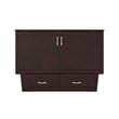 Monroe Solid Wood Frame Full Size Murphy Bed Chest with Mattress in Espresso