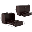 Monroe Solid Wood Frame Full Size Murphy Bed Chest with Mattress in Espresso