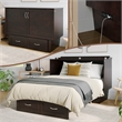 Monroe Solid Wood Frame Full Size Murphy Bed Chest with Mattress in Espresso