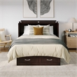 Monroe Solid Wood Frame Full Size Murphy Bed Chest with Mattress in Espresso