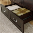 Monroe Solid Wood Frame Full Size Murphy Bed Chest with Mattress in Espresso