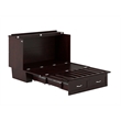 Monroe Solid Wood Frame Full Size Murphy Bed Chest with Mattress in Espresso