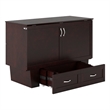 Monroe Solid Wood Frame Full Size Murphy Bed Chest with Mattress in Espresso