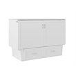 Monroe Solid Wood Frame Full Size Murphy Bed Chest with Mattress in White