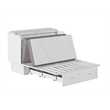 Monroe Solid Wood Frame Full Size Murphy Bed Chest with Mattress in White