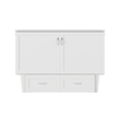 Monroe Solid Wood Frame Full Size Murphy Bed Chest with Mattress in White