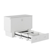 Monroe Solid Wood Frame Full Size Murphy Bed Chest with Mattress in White