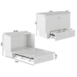 Monroe Solid Wood Frame Full Size Murphy Bed Chest with Mattress in White